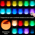 Luminária de Mesa LED RGB com Controle - Transforme Seu Ambiente com 13 Cores Ajustáveis e Iluminação Personalizada - Decora Byte