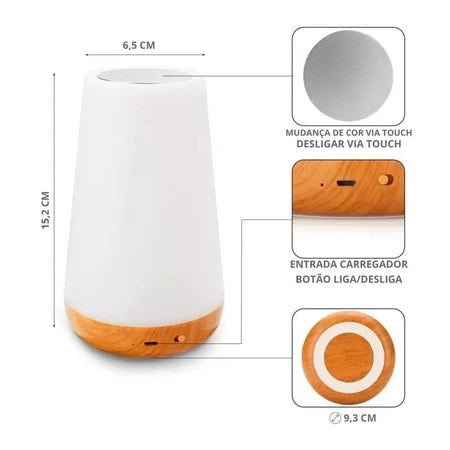 Luminária de Mesa LED RGB com Controle - Transforme Seu Ambiente com 13 Cores Ajustáveis e Iluminação Personalizada - Decora Byte