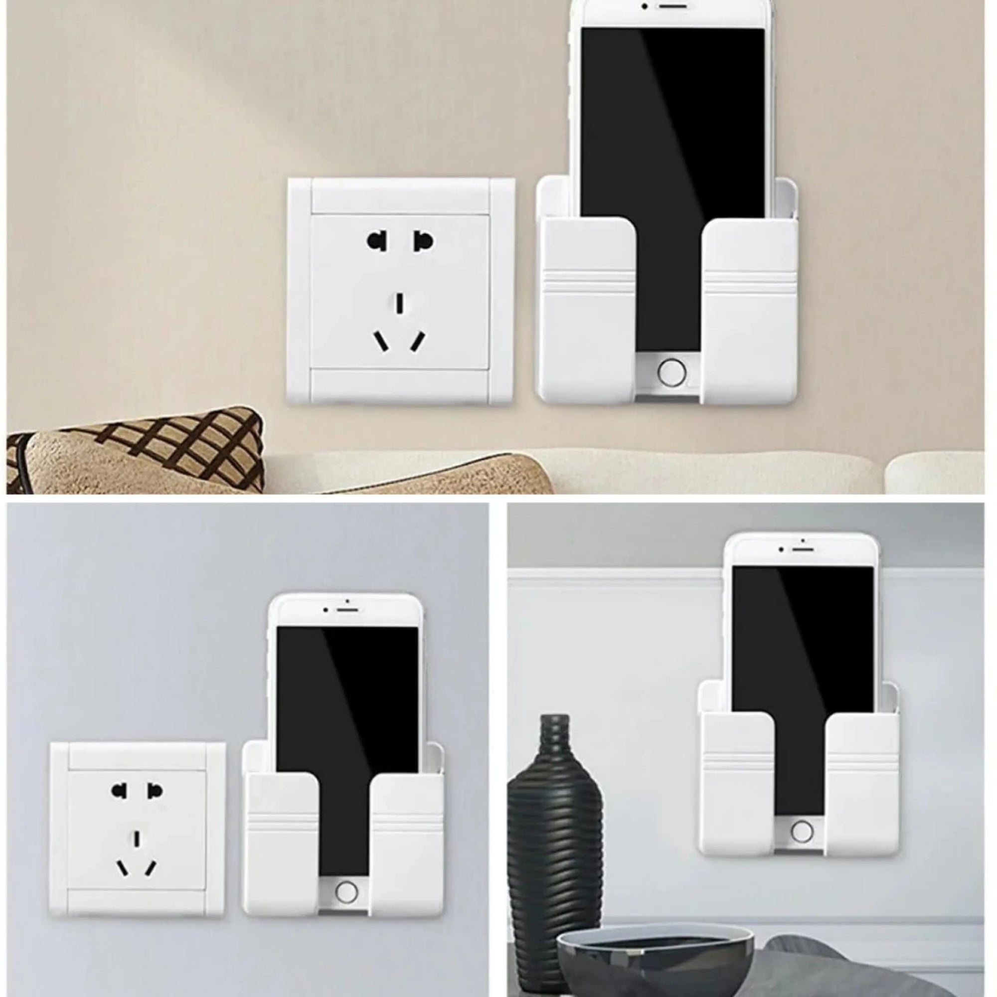 Suporte de Parede para Celular com Adesivo – Fixação Forte e Sem Furos