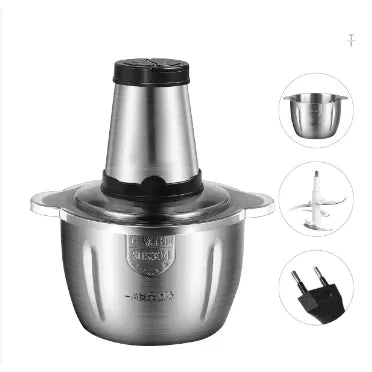Triturador Elétrico de Alimentos 3L Inox – Processador Potente 850W com 4 Lâminas