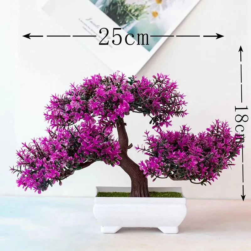Bonsai Decorativo com Vaso Branco – 25cm | Toque de Paz para Seu Ambiente
