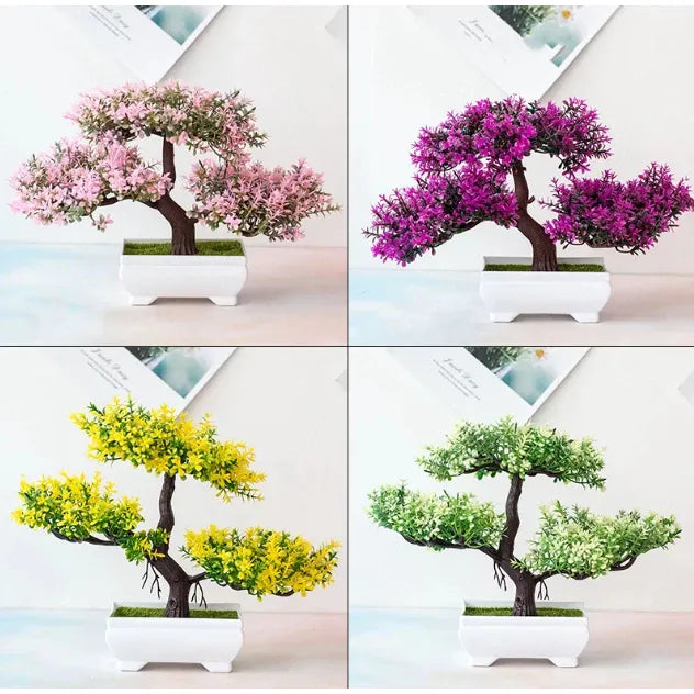 Bonsai Decorativo com Vaso Branco – 25cm | Toque de Paz para Seu Ambiente