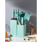 Kit Utensílios de Cozinha Silicone 19 Peças com Facas