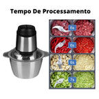 Triturador Elétrico de Alimentos 3L Inox – Processador Potente 850W com 4 Lâminas