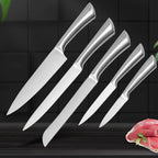 Kit 5 Facas Profissionais de Aço Inoxidável + 1 Descascador – Jogo 6 Peças