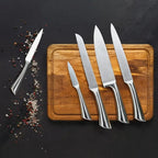 Kit 5 Facas Profissionais de Aço Inoxidável + 1 Descascador – Jogo 6 Peças