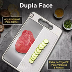 Tábua Antibacteriana Inox com Afiador Dupla Face