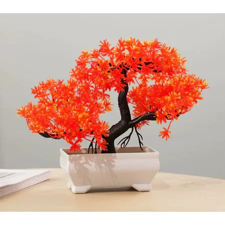 Bonsai Decorativo com Vaso Branco – 25cm | Toque de Paz para Seu Ambiente