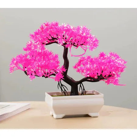 Bonsai Decorativo com Vaso Branco – 25cm | Toque de Paz para Seu Ambiente
