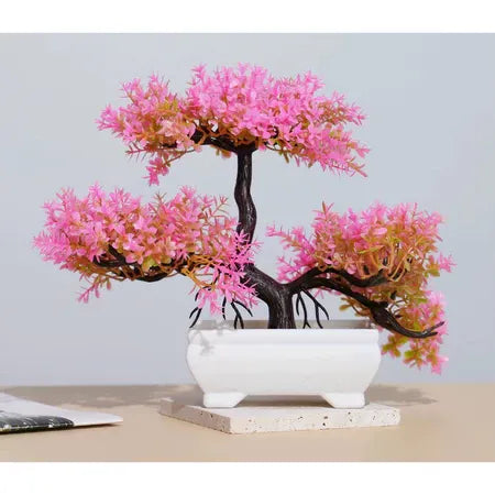Bonsai Decorativo com Vaso Branco – 25cm | Toque de Paz para Seu Ambiente