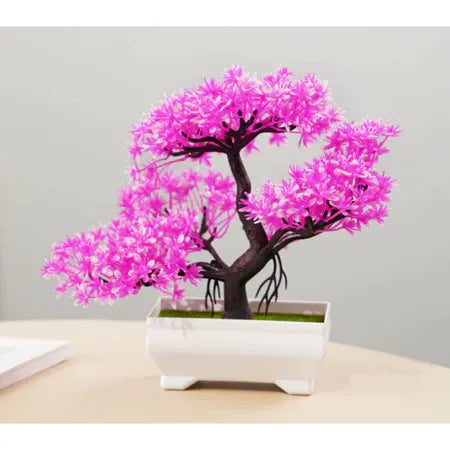 Bonsai Decorativo com Vaso Branco – 25cm | Toque de Paz para Seu Ambiente