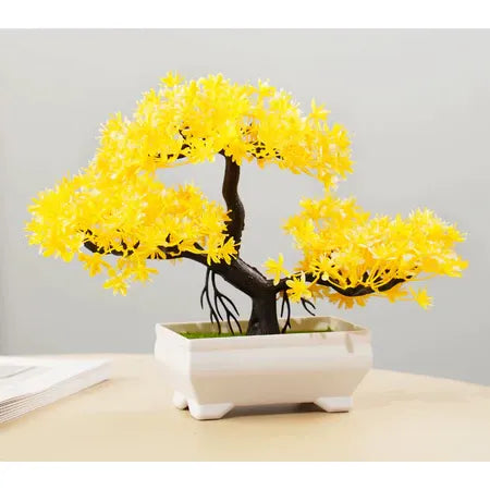 Bonsai Decorativo com Vaso Branco – 25cm | Toque de Paz para Seu Ambiente