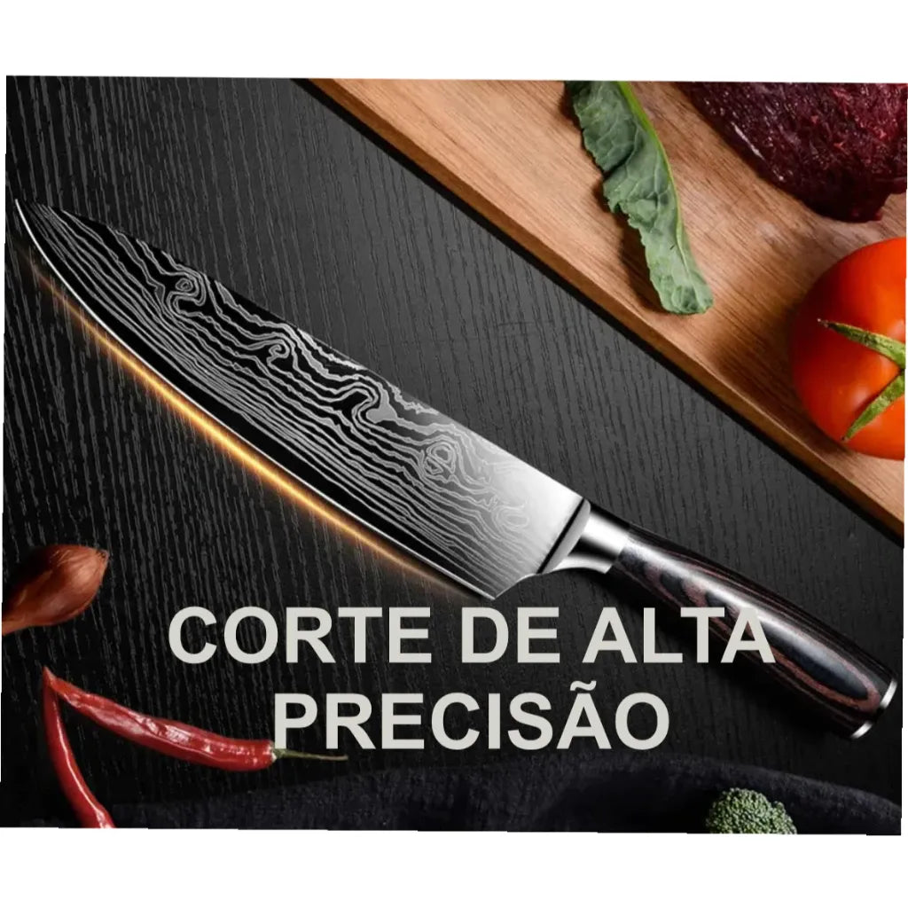 Faca do Chef Xituo™ – Corte Profissional 8" em Aço Inox Premium