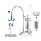 Torneira de Parede com Filtro e Cano Flexível – Água Pura e Praticidade na Cozinha
