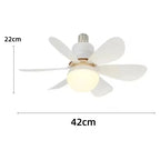 Ventilador de Teto 2 em 1 com Luminária LED e Controle Remoto