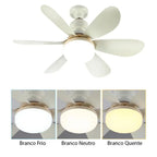 Ventilador de Teto 2 em 1 com Luminária LED e Controle Remoto