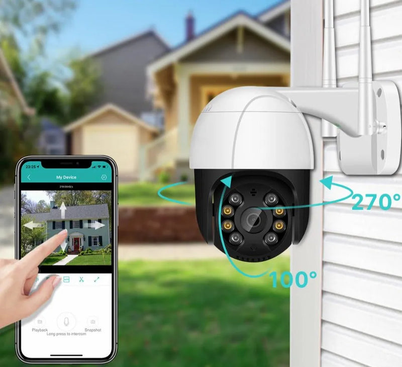 Câmera de Segurança SecureMax 360 WiFi - Monitoramento Panorâmico com Detecção de Movimento e Acesso Remoto - Decora Byte