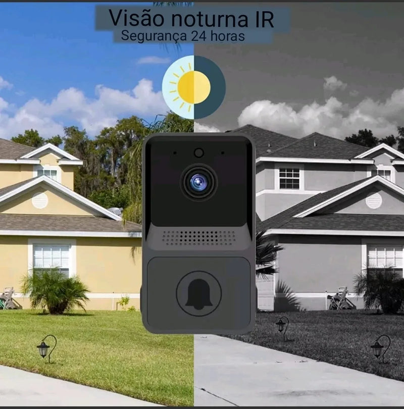 Campainha WiFi com Vídeo e Áudio Bidirecional - Visão Noturna, Full HD e Fácil Instalação - Decora Byte