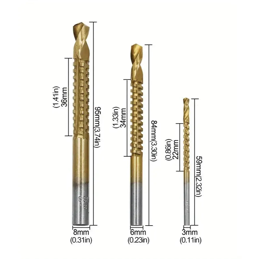 Kit com Brocas Escalonadas de Titanium 7 em 1 – Brocas Profissionais para Metal, Madeira e PVC