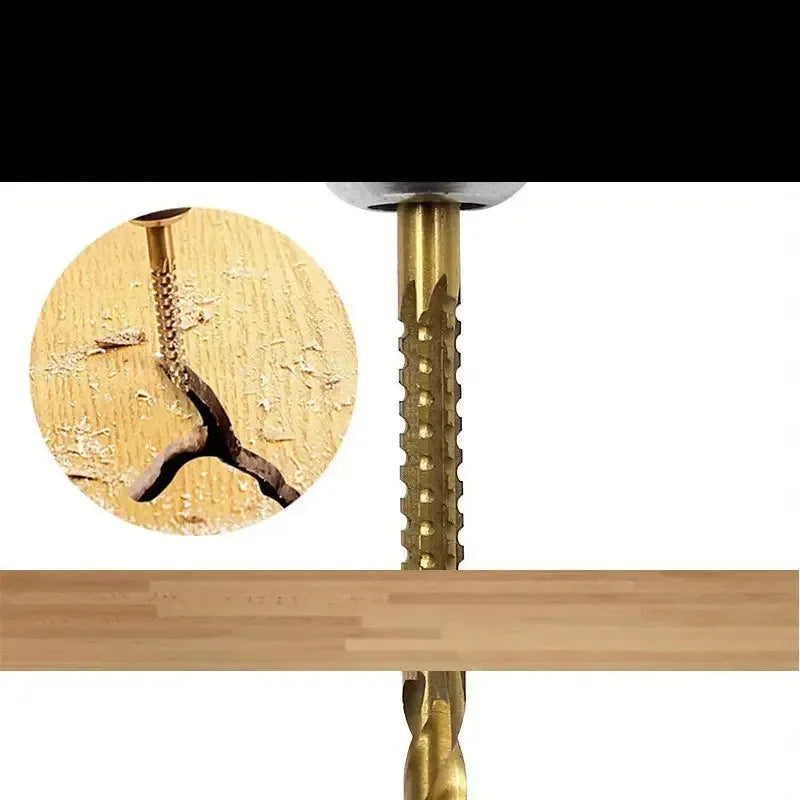 Kit com Brocas Escalonadas de Titanium 7 em 1 – Brocas Profissionais para Metal, Madeira e PVC