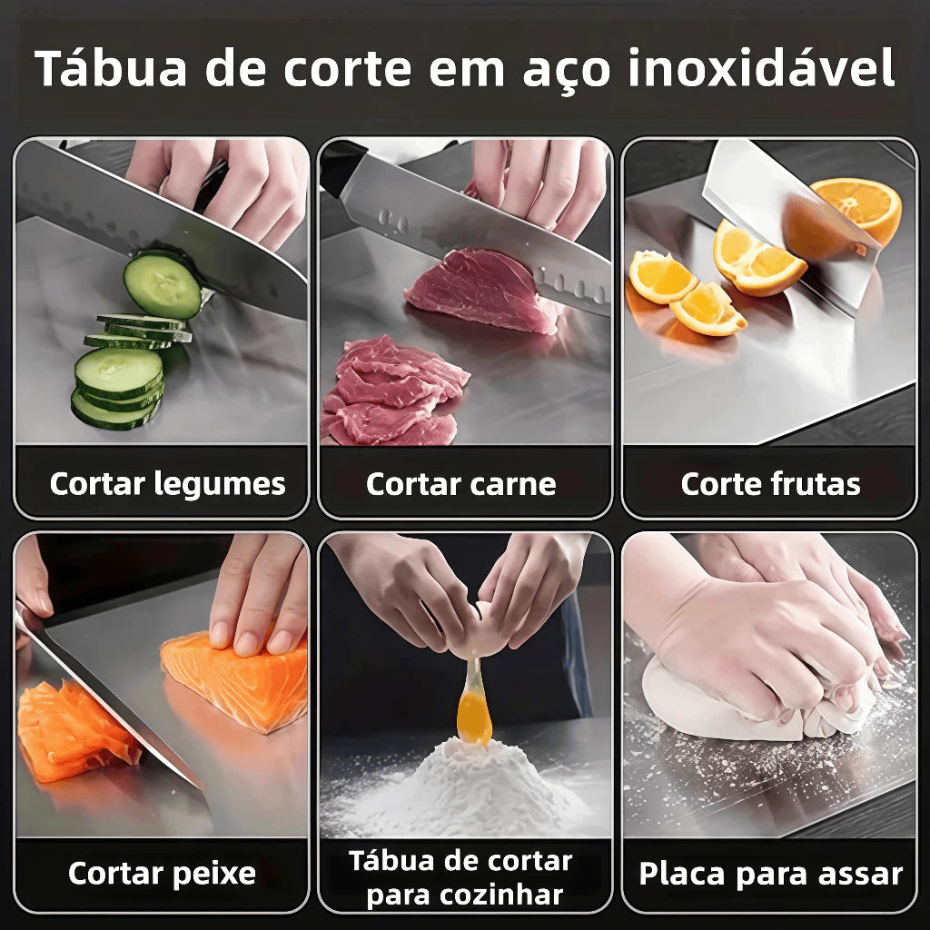 Tábua de Corte em Aço Inoxidável 304