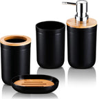 Kit 6 Acessórios para Banheiro com Detalhes em Bambu Natural