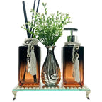 Kit Lavabo Super Luxo Rose com Aromatizador e Vaso Decorativo