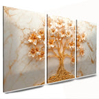 Kit com 3 quadros decorativos Árvore da Vida em MDF para sala ou quarto