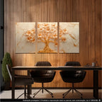 Quadro Decorativo Árvore da Vida Kit 3 Peças MDF