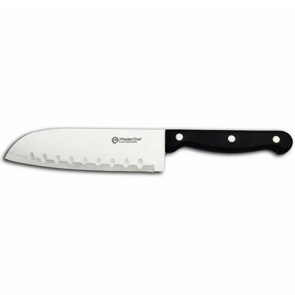 Faca de cozinha Santoku 7 polegadas em aço inoxidável com cabo ergonômico e design japonês
