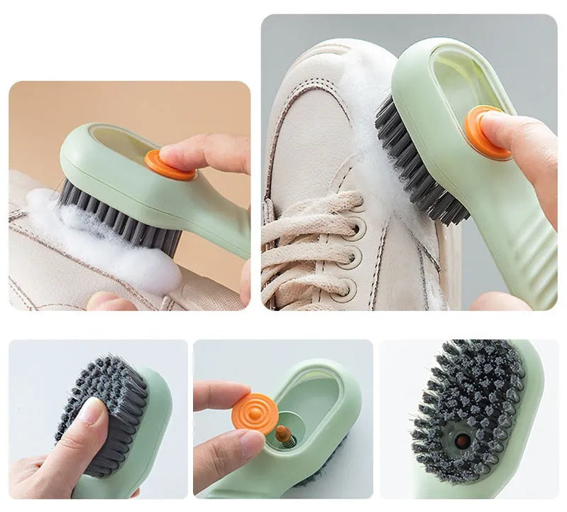 Escova com Dispenser de Sabão para Tênis e Sapatos - Limpeza Prática e Eficiente - Decora Byte