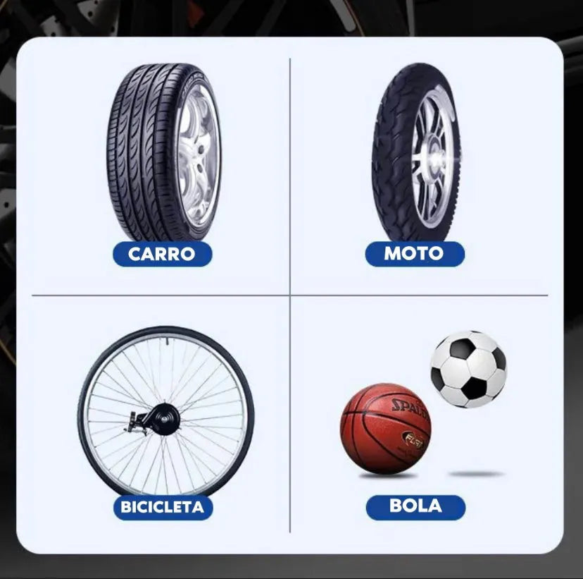 Mini Bomba de Ar Portátil para Carros - Compacta, Recarregável e com Display Digital para Pressão Precisa - Decora Byte