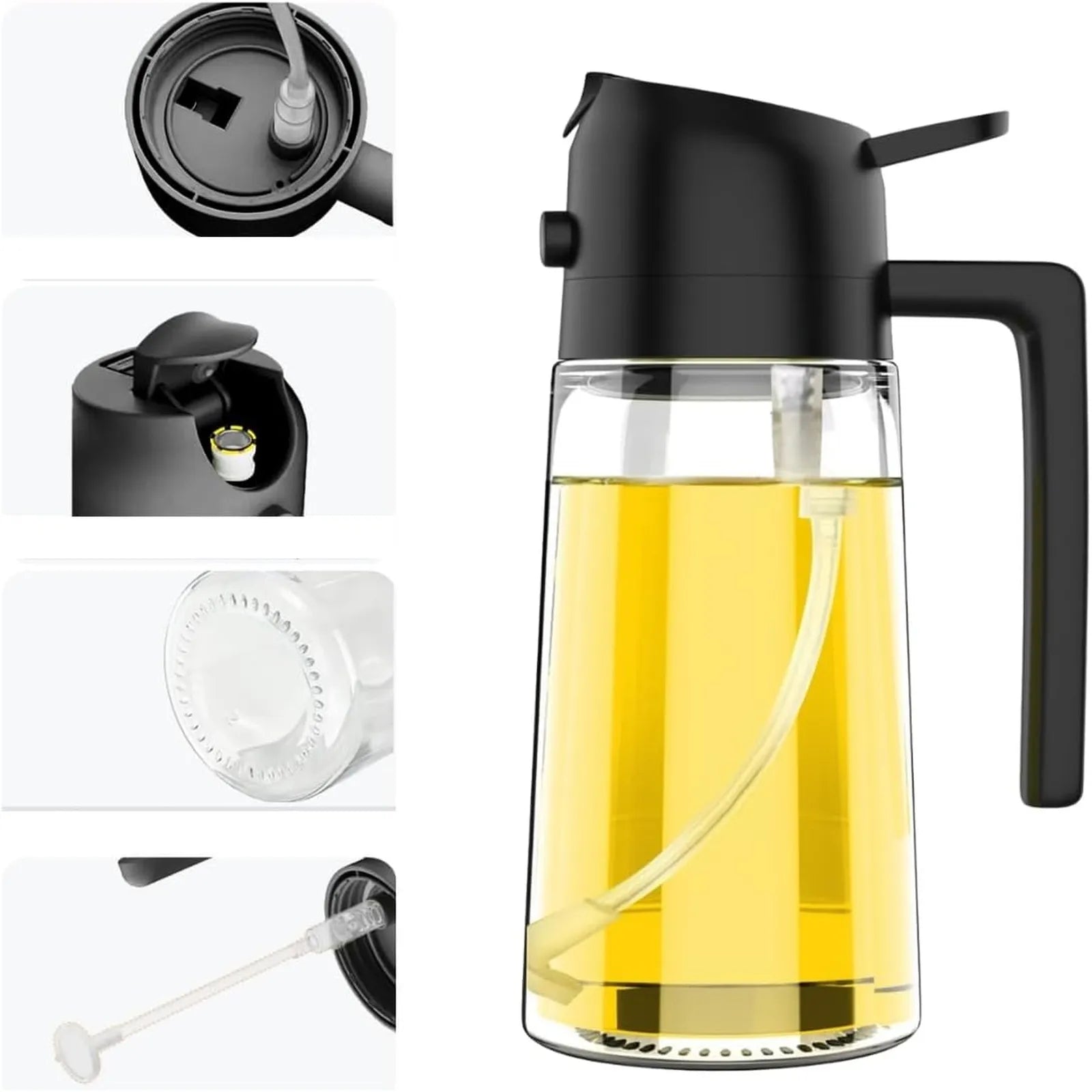 Spray de óleo 465ml em vidro para air fryer, saladas e receitas saudáveis