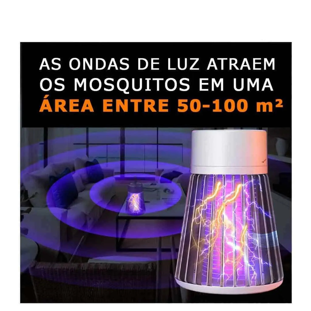 Lâmpada Mata Mosquitos Ultravioleta - Elimina Pernilongos e Mosquitos com Luz UV, Silenciosa e Atóxica - Decora Byte
