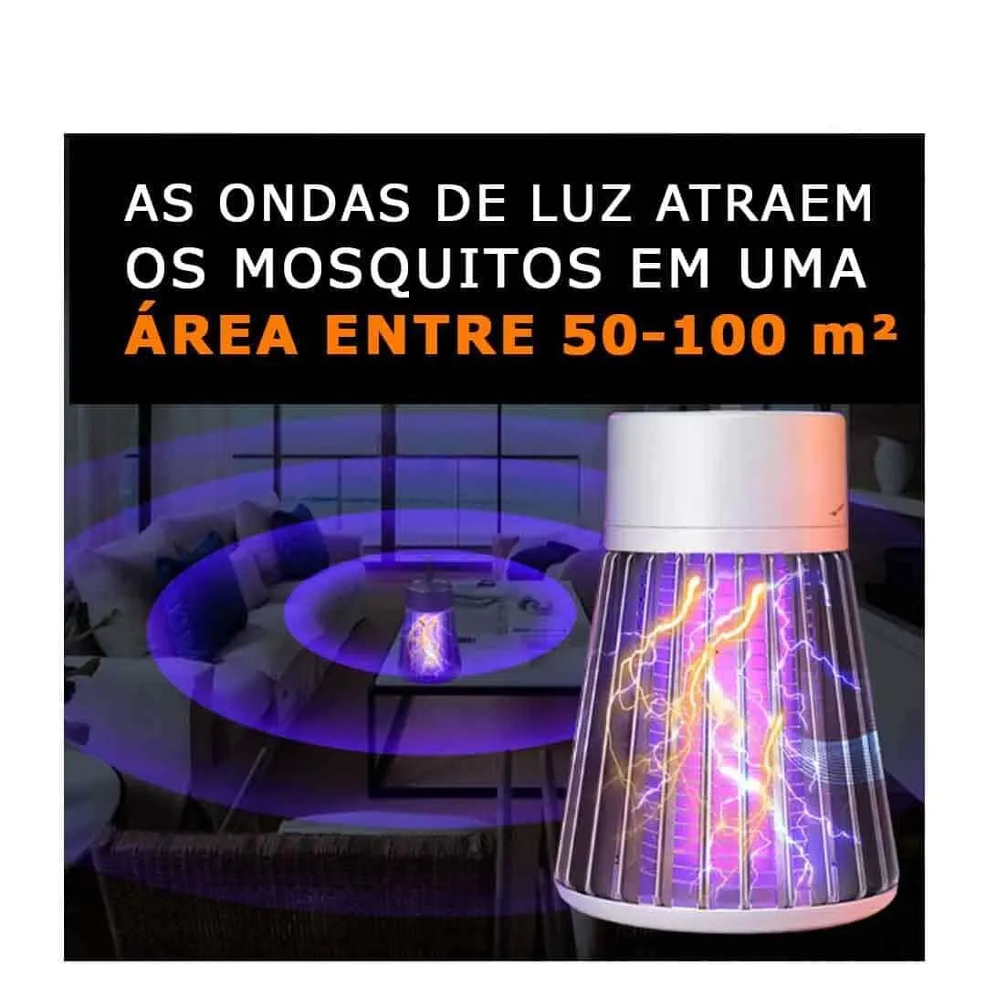 Lâmpada Mata Mosquitos Ultravioleta - Elimina Pernilongos e Mosquitos com Luz UV, Silenciosa e Atóxica - Decora Byte
