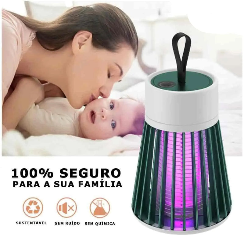 Lâmpada Mata Mosquitos Ultravioleta - Elimina Pernilongos e Mosquitos com Luz UV, Silenciosa e Atóxica - Decora Byte