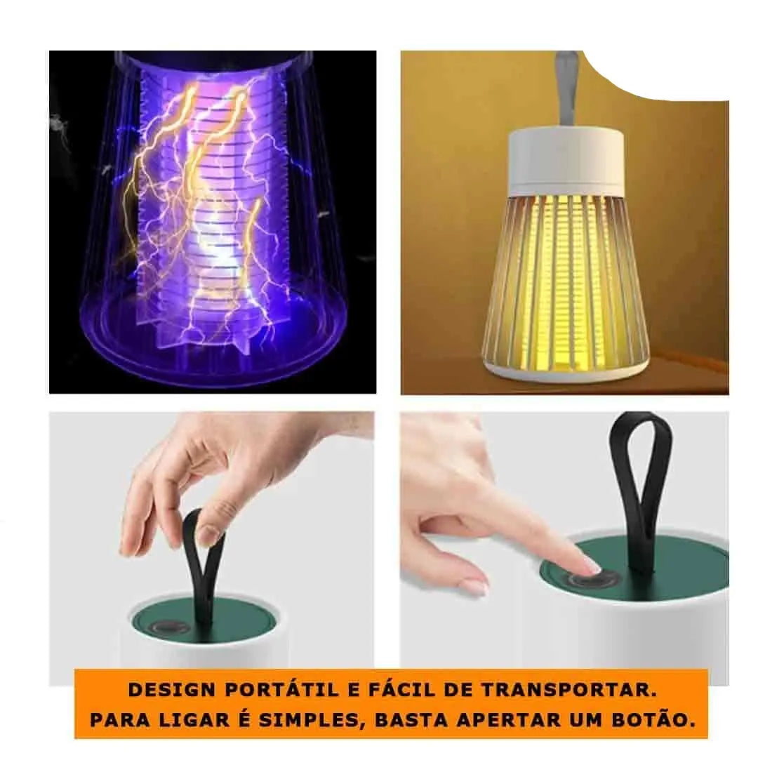 Lâmpada Mata Mosquitos Ultravioleta - Elimina Pernilongos e Mosquitos com Luz UV, Silenciosa e Atóxica - Decora Byte