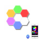 Luminária Hexagonal LED de Parede RGB - Iluminação Personalizável com 13 Cores e Controle Remoto ou Touch - Decora Byte