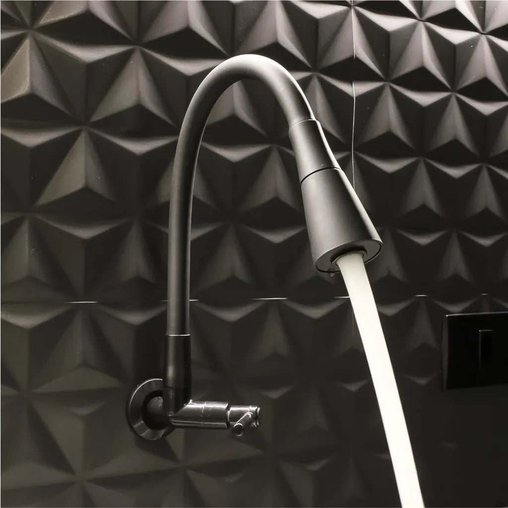 Torneira Gourmet Flexível Black Matte com Jato Duplo – BlackFlex Pro 1/2"