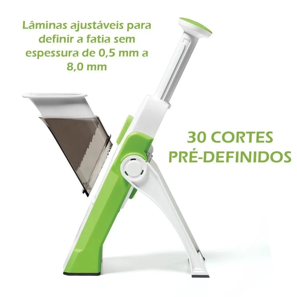 Cortador Profissional ByteChef Slice 5 em 1 - Corta, Fatia, Rala, Espessura Ajustável e Lâminas de Aço Inox - Decora Byte