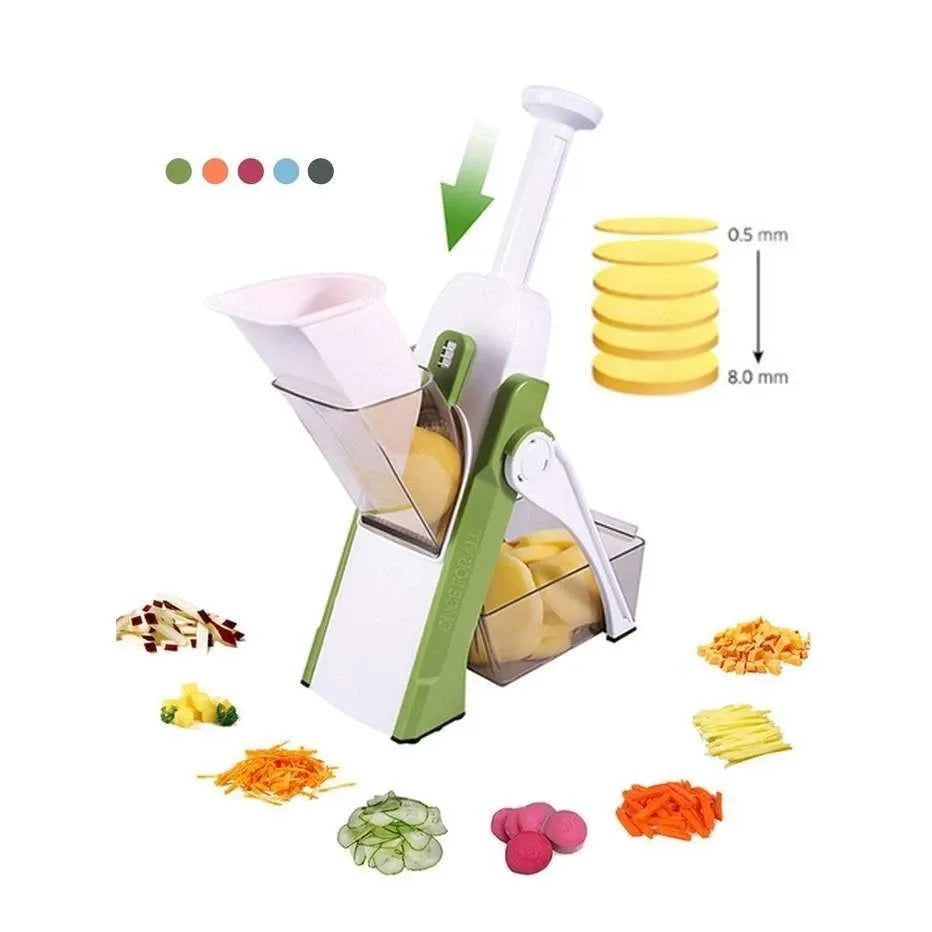 Cortador Profissional ByteChef Slice 5 em 1 - Corta, Fatia, Rala, Espessura Ajustável e Lâminas de Aço Inox - Decora Byte