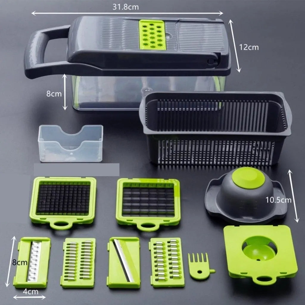 Cortador Multifuncional ByteChef 16 em 1 - Pica, Rala, Fatia, Tritura com Segurança e Precisão - Decora Byte