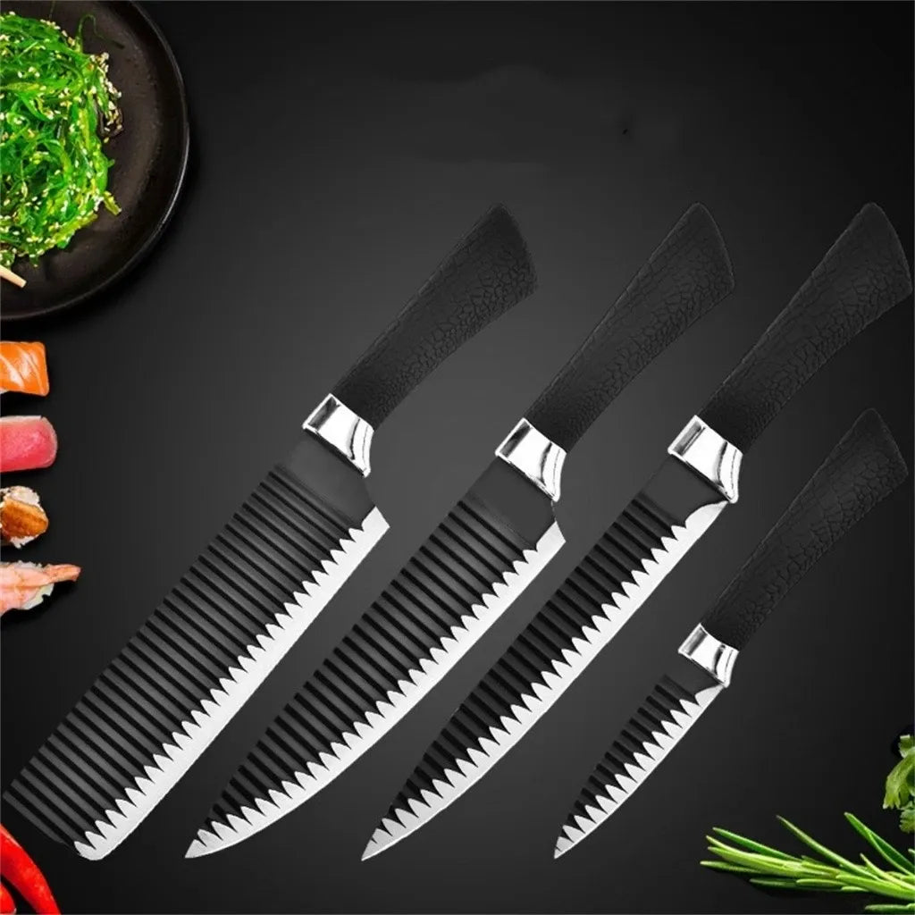 Kit de Facas DecoGrill Pro 6 em 1 - Lâminas de Aço Inox, Alças Ergonômicas e Design Moderno para Churrasco e Culinária - Decora Byte