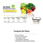 Kit de 5 Potes Herméticos com Vedação a Vácuo – Organização e Frescor Garantidos!