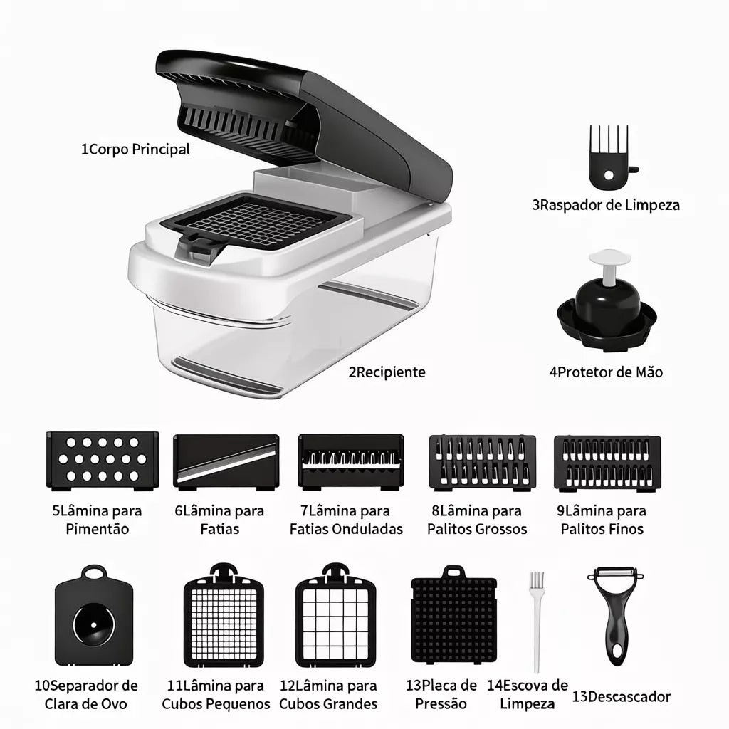 Cortador Inox 15 em 1 ByteChef Premium – Praticidade de Chef