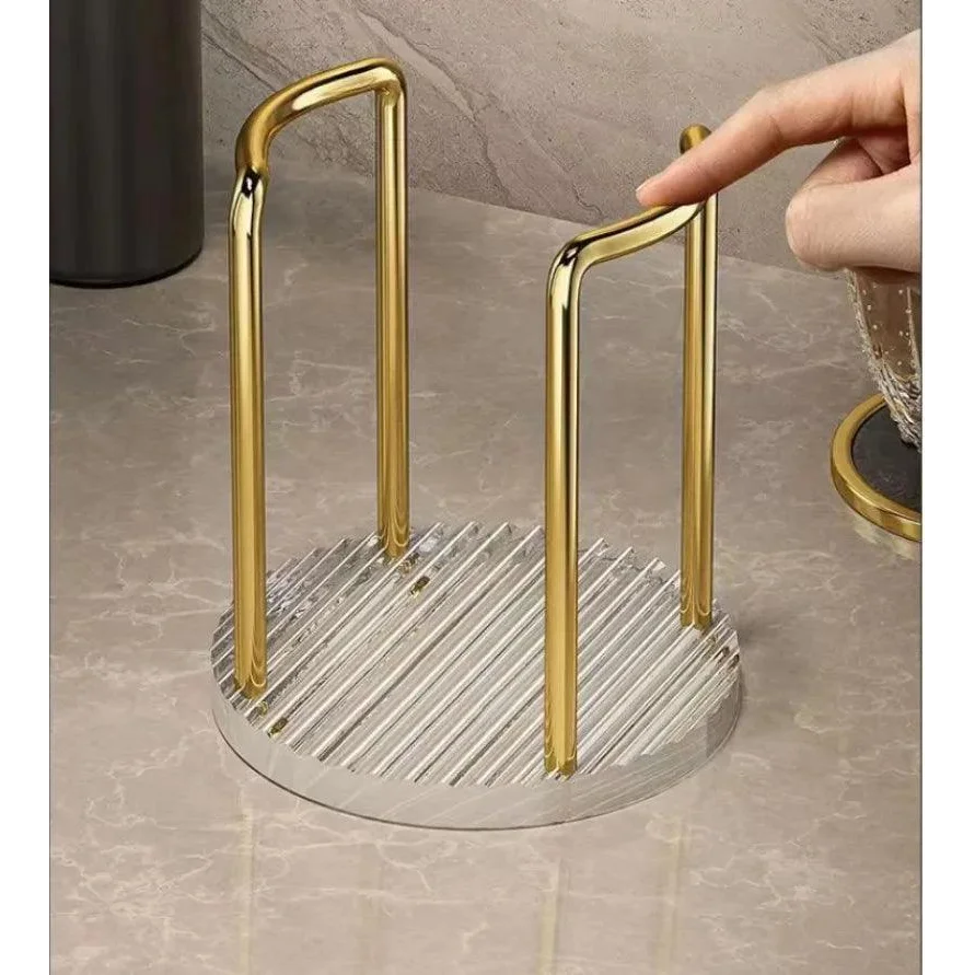 Suporte Organizador de Copos Descartáveis em Aço Inox e Acrílico