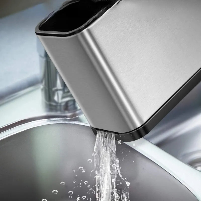 Porta Talher de Pia em Aço Inox - Organização com Elegância