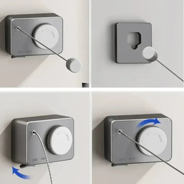 Varal Invisível Retrátil de Aço Inoxidável – 4,2m e Capacidade 20kg