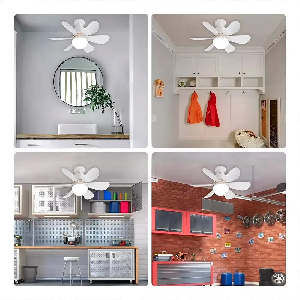 Ventilador de Teto 2 em 1 com Luminária LED e Controle Remoto