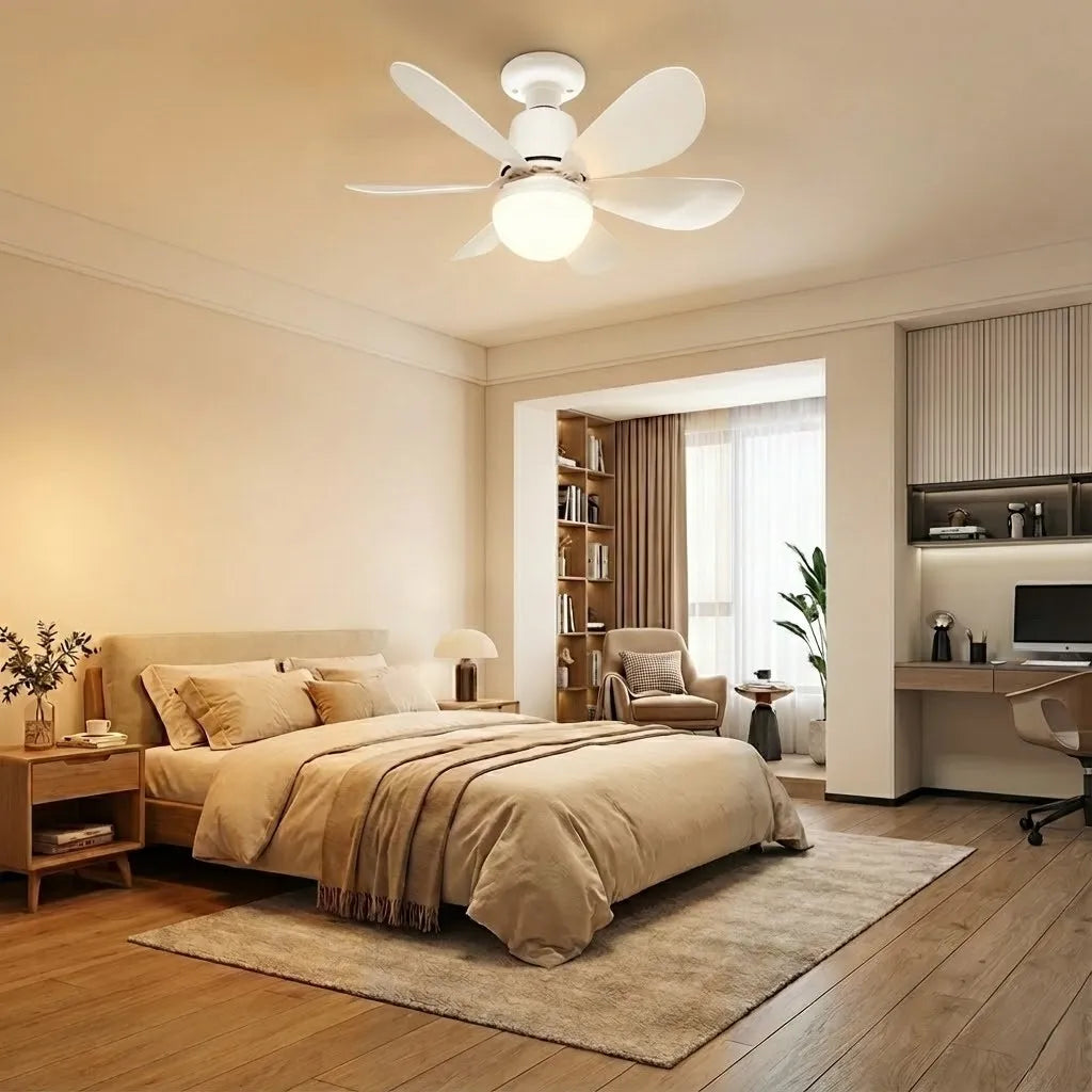 Ventilador de Teto 2 em 1 com Luminária LED e Controle Remoto